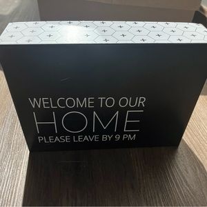 Welcome to our home sign